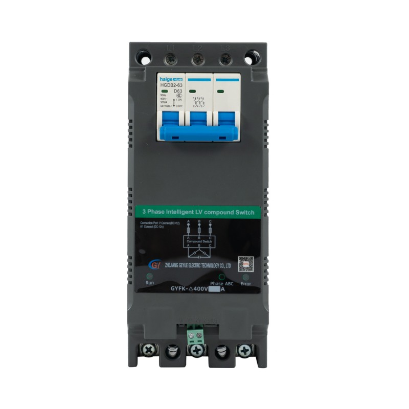 GYFK-Δ400Vการชดเชยสามเฟส MCB DZ47 สวิตช์ผสมแรงดันไฟฟ้าต่ำสามเฟส