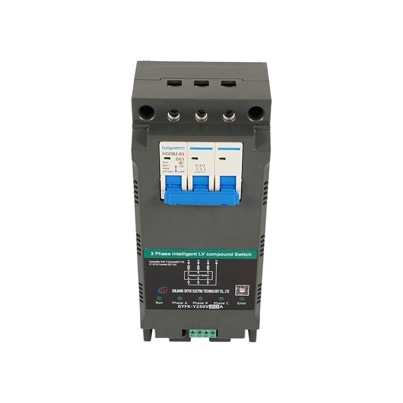 GYFK-Y250V การชดเชยการแยกเฟส MCB DZ47 สวิตช์ผสมแรงดันไฟฟ้าต่ำสามเฟส