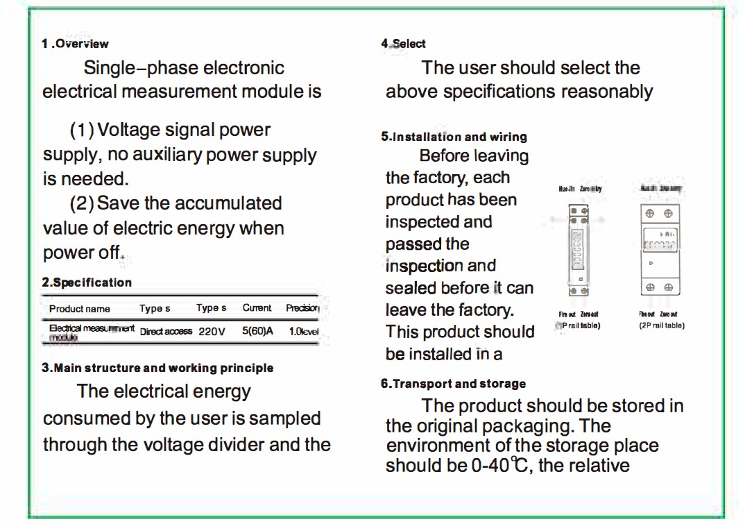 Gy1pm Single Phase 1p Mechanical Energy Meter